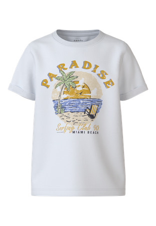 NAME IT T-shirt Vux Bright White Paradise Club