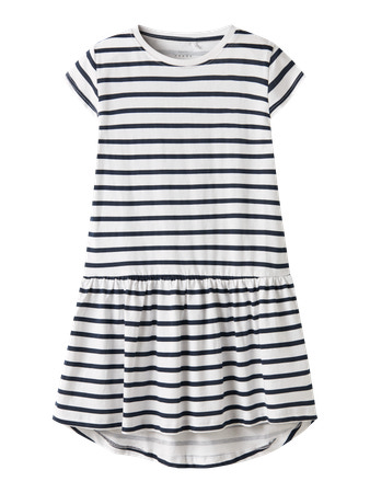 Se NAME IT Kortærmet Kjole Vigga Bright White Stripe hos SmartKidz