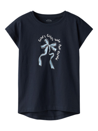 Se NAME IT T-shirt Vigea Dark Sapphire Blue Bow hos SmartKidz