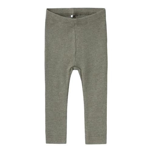 NAME IT Basis Rib Leggings Kab Dusty Olive Melange