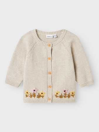 Se NAME IT Strik Cardigan Kamma Peyote Melange hos SmartKidz