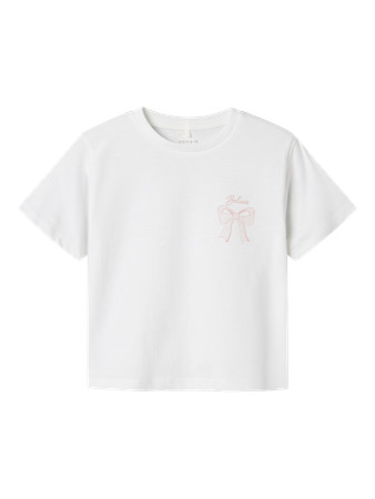 Se NAME IT Sløjfe T-shirt Katalin Bright White hos SmartKidz