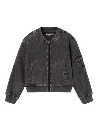 Se NAME IT Bomber Jakke Luna Dark Grey Denim hos SmartKidz