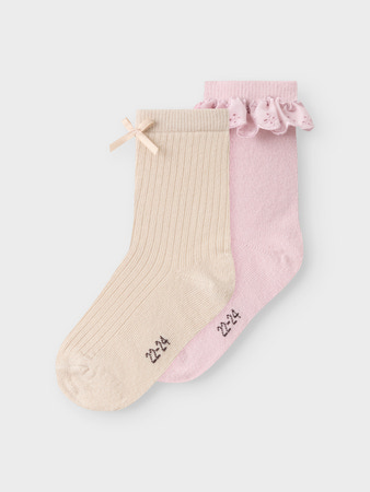Se NAME IT 2-Pak Strømper Kenna Burnished Lilac Peyote hos SmartKidz