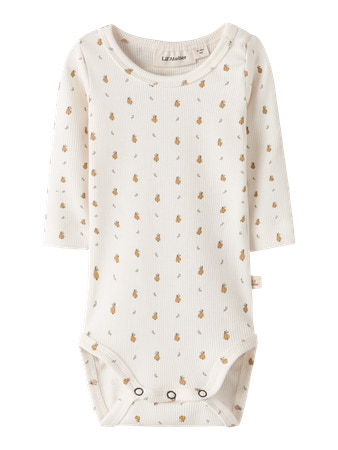 LIL ATELIER Langærmet Rib Body Lago Coconut Milk Pear
