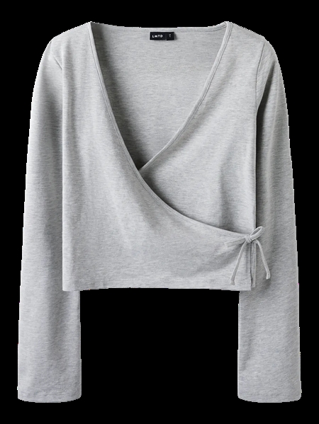 LMTD Kort Bluse Benedicte Grey Melange