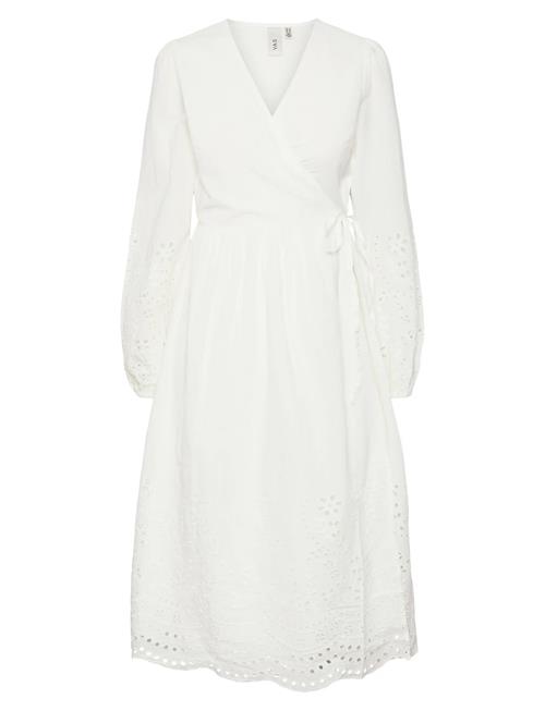 Yasluma Ls Long Wrap Dress S. Noos YAS White