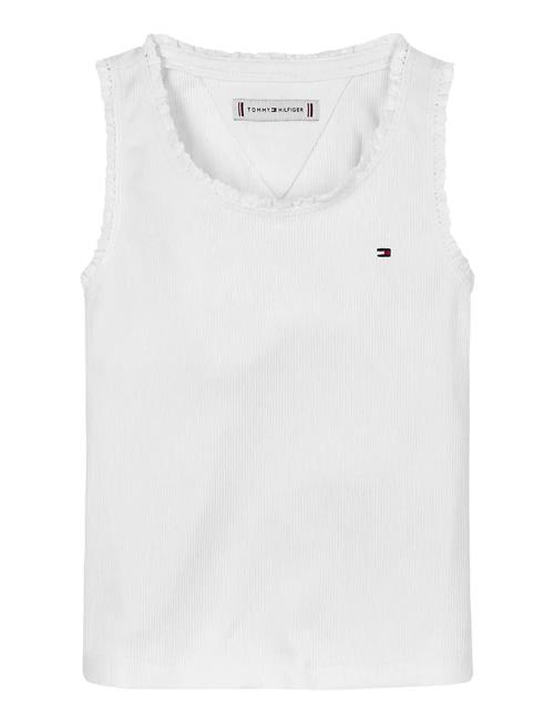 Essential Rib Lace Tank Top Tommy Hilfiger White