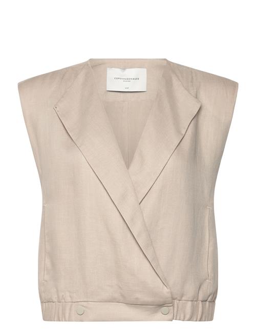 Cmnatuli-Waistcoat Is A Waistcoat In A Light Material Of 100 Linen With A Wide, Copenhagen Muse Beige