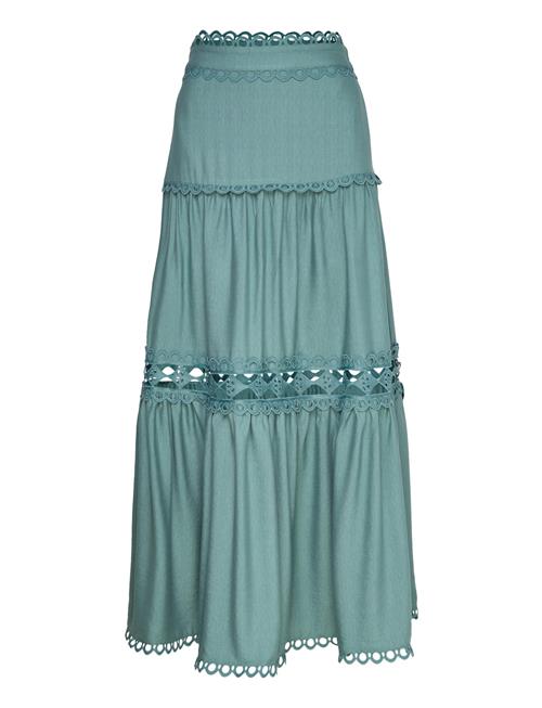Cmasleah-Skirt Is A Skirt In A Premium Material With Cut-And-Sew Lace For A Nice Copenhagen Muse Blue