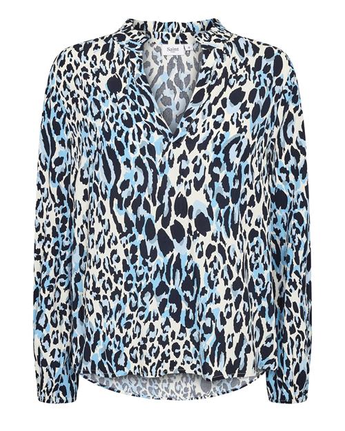 SAINT TROPEZ Bluse 'Eda'  blå / natblå / hvid