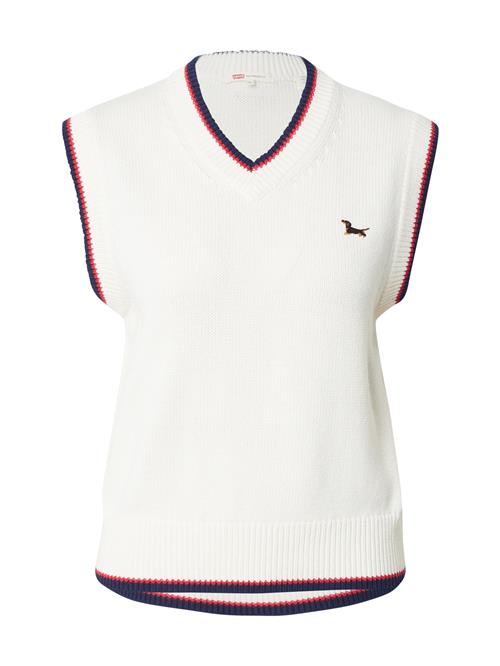 Se LEVI'S ® Pullover 'Charlie V-Neck Vest'  navy / rød / hvid ved About You
