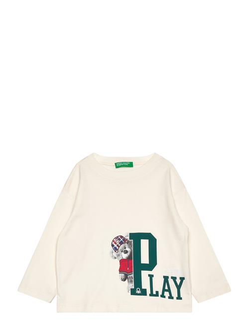 Se T-Shirt L/S United Colors Of Benetton Cream ved Booztlet
