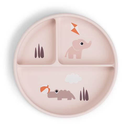 Done by Deer Stick&Stay Compartment Plate Playground Powder Powder One Size  Lyserød  One Size  Unisex