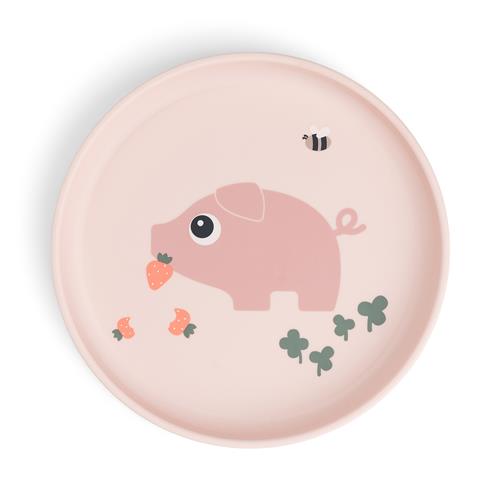 Done by Deer Foodie Plate Tiny Farm Powder Powder One Size  Lyserød  One Size  Unisex