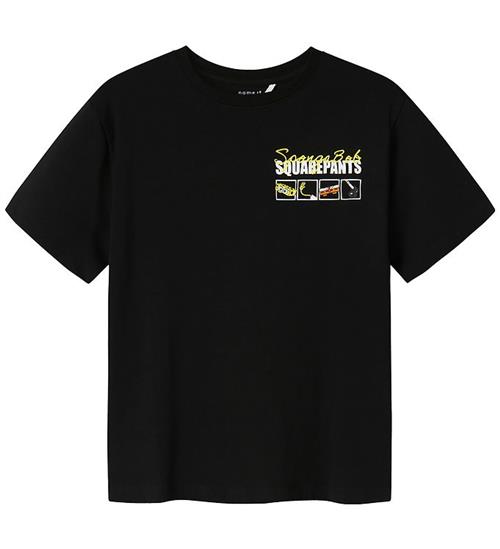 Name It T-shirt - NkmJarl - Svampebob Firkant - Sort