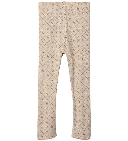 Lil' Atelier Leggings - Rib - NmfGago - Gray Morn/Vintage Flower