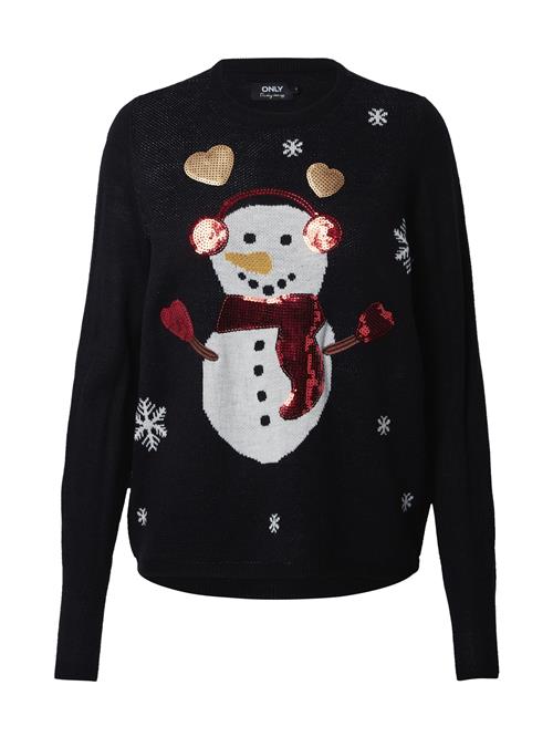 Se ONLY Pullover 'XMAS Exclusive Snowman'  blandingsfarvet / sort ved About You