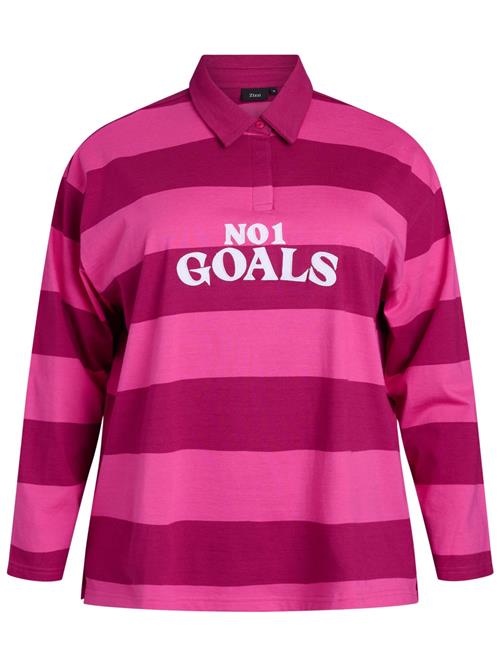 Zizzi Shirts 'Enilla'  pink / hindbær / hvid