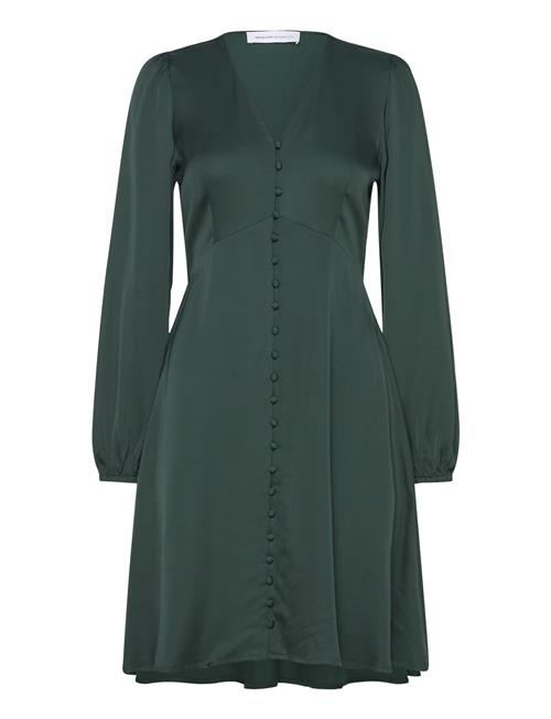 Slfjyline Ls Short Butt D Satin Dressb Selected Green