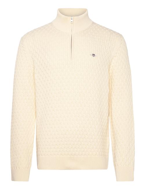 Textured Cotton Half Zip GANT Cream