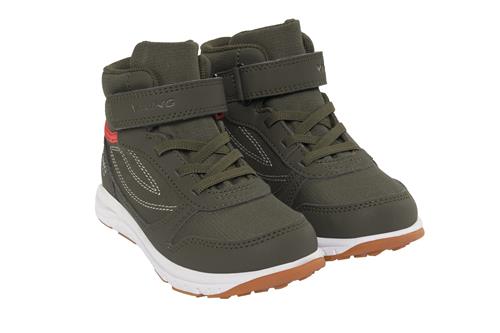 Viking Hovet Mid WP 1V Overgangssko  Olive Red 26 EU  Grøn  26 EU  Unisex