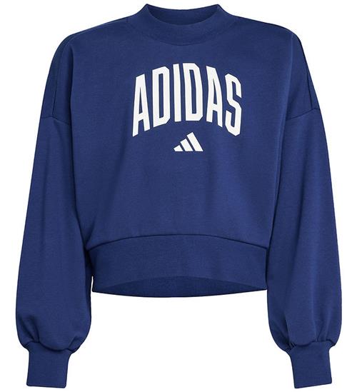 Se adidas Performance Sweatshirt - Cropped - Dkblue/White m. Logo ved KidsWorld