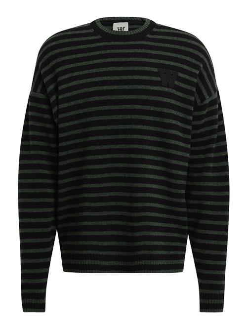 Se WOOD WOOD Pullover 'Tya'  mørkegrøn / sort ved About You