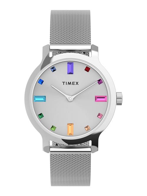 TIMEX Analogt ur 'Transcend'  turkis / azur / rustbrun / pink / sølv