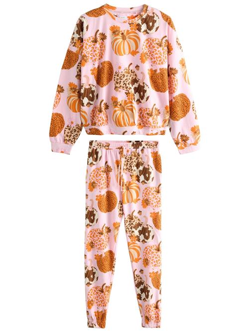 Next Pyjamas  beige / mørkebrun / orange / lyserød