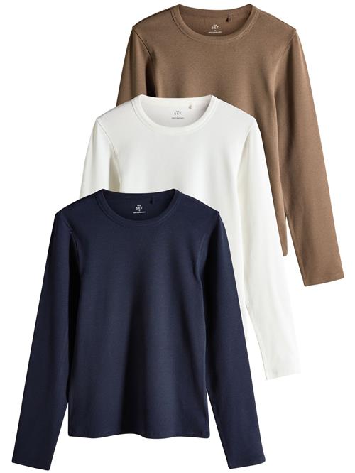 The Set Shirts  marin / brun / hvid