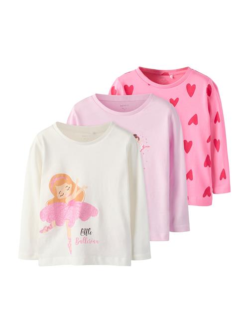 NAME IT Bluser & t-shirts 'NMFNia'  lyserød / pastelpink / lys rød / offwhite