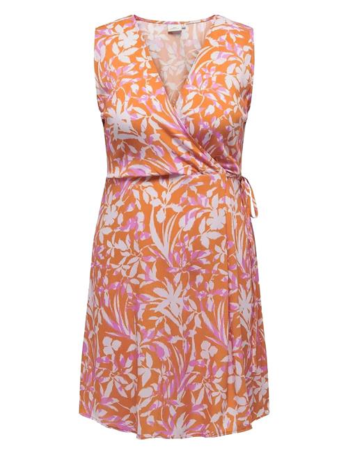 Carpiora S/L Wrap Blk Dress Wvn ONLY Carmakoma Orange