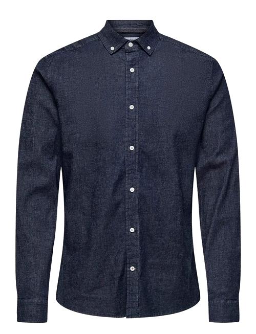 Onsconrad Slim Ls Chambray Stretch Shirt ONLY & SONS Blue