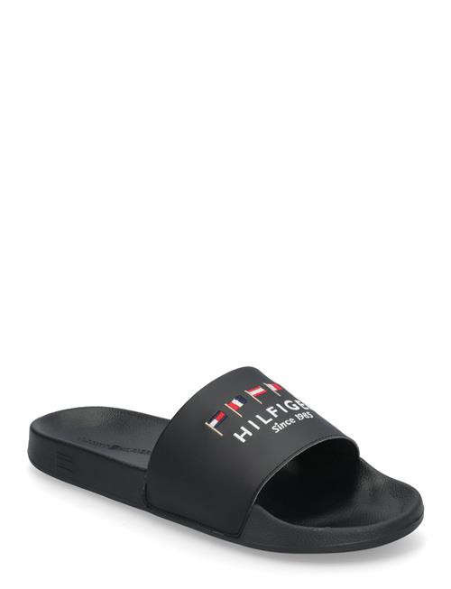 Hilfiger Flags Pool Slide Tommy Hilfiger Black