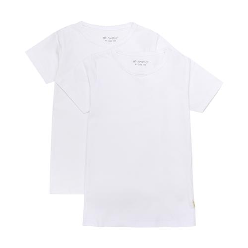 Minymo Basic Tshirt 2-pack White 122 cm    122 cm  kvinde