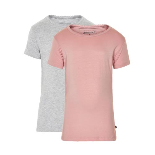 Minymo Basic T-Shirt 2-Pack Blush 92 cm (1,5-2 Y)    92 cm (1,5-2 år)  kvinde