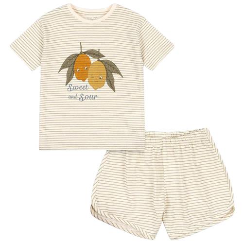 Konges Sløjd GOTS Famo Sæt Tea Stripe 3 Y  Beige  3 år  mand
