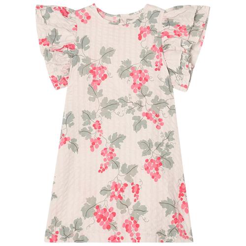 garbo&friends Seersucker-kjole Med Frynser Grapes Pink 86/92 cm  Lyserød  86/92 cm  kvinde
