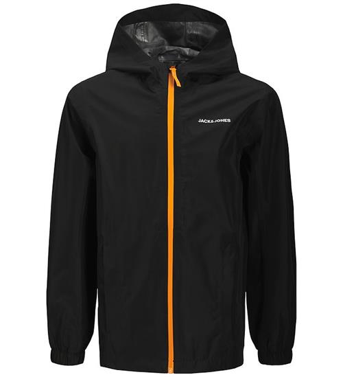 Jack & Jones Regnjakke - PE - JjefLynn - Sort/Dark Cheddar Zipp