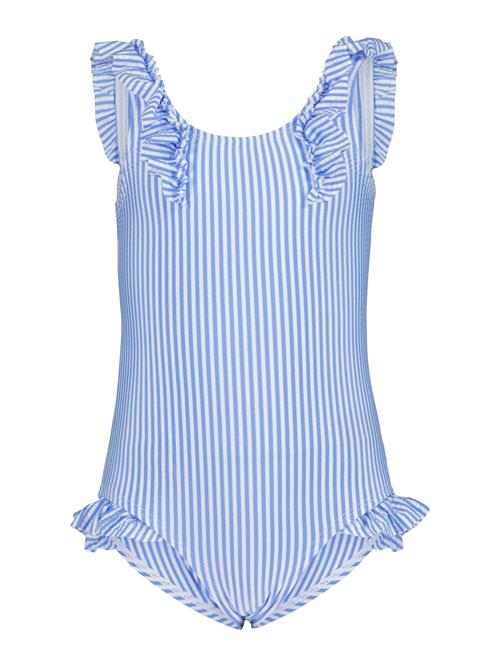 BLUE SEVEN Badedragt  lyseblå / hvid