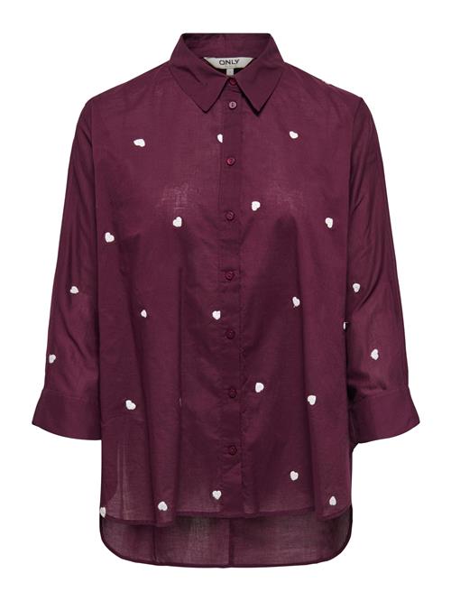 ONLY Bluse 'ONLNEW LINA GRACE'  vinrød / hvid