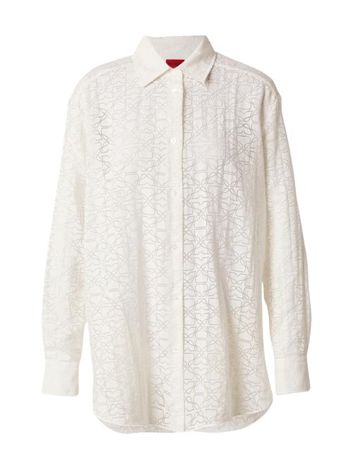 HUGO Bluse  brun / hvid