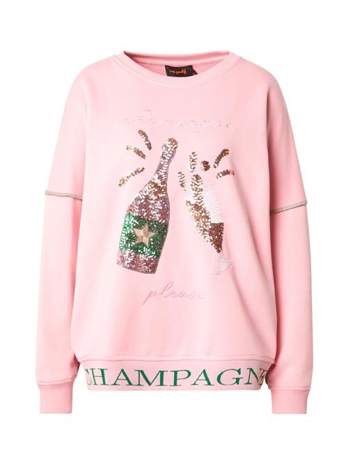 Se miss goodlife Sweatshirt 'Champagne'  grøn / lyserød ved About You