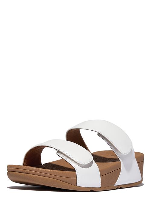 Lulu Adjustable Leather Slides FitFlop White