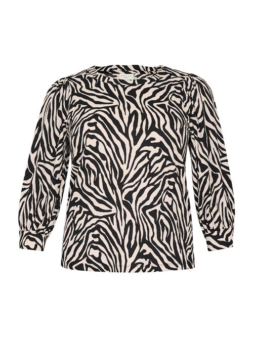 KAFFE CURVE Bluse 'Ivena'  lysebeige / sort
