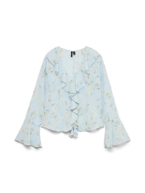 VERO MODA Bluse 'Signe'  beige / himmelblå / oliven / græsgrøn