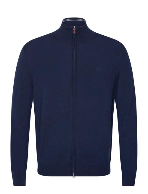 Extrafine Merino Wool Zip Cardigan GANT Navy