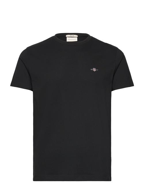 Se Slim Pique Ss T-Shirt GANT Black ved Booztlet
