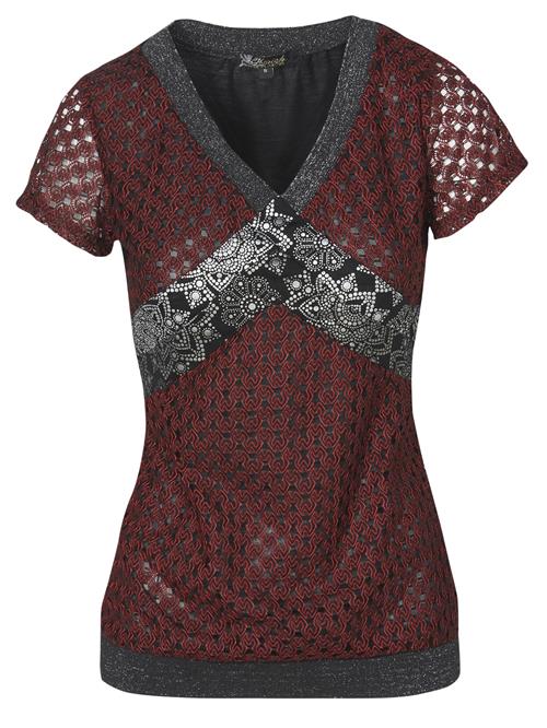KOROSHI Bluse  rød / sort / hvid